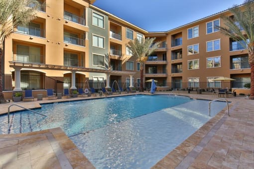 Adobe at Red Rock, Las Vegas Apartments, sparkling pool.