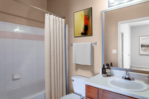 a bathroom with a shower and a sink and a toilet