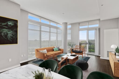 living area with modern furnishings