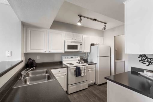 Renaissance Villas kitchens with wood plank flooring