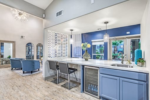 kitchen area in clubhouse