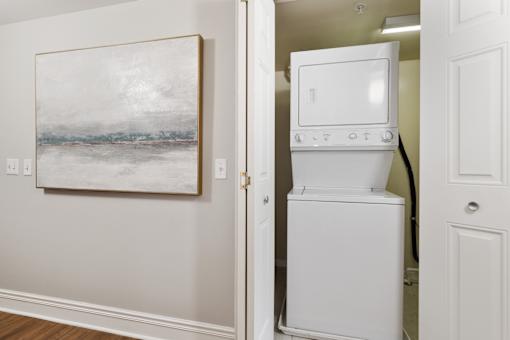 Bright apartment bedroom with large windows at River 595 in Des Plaines, Illinois