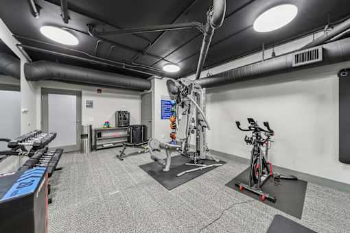 River 595 fitness center with cardio and strength-training equipment
