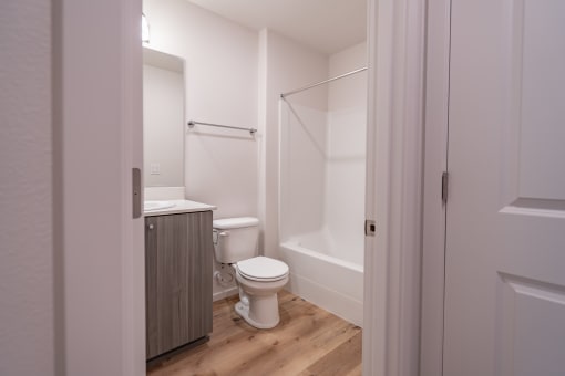 this is a photo of the bathroom in a 1 bedroom apartment at deer hill apartments in c