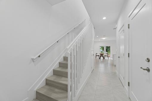 interior staircase in two story townhome at Pearl at Pompano Beach homes for rent