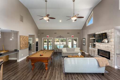 Clubhouse with fireplace in Stockbridge GA apartment community