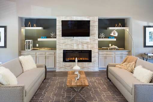 Clubhouse with fireplace in Stockbridge GA apartment community