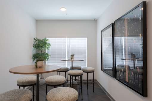 Private apartment patio with outdoor seating at Springview Apartments offering pet-friendly apartments in Decatur, Georgia.