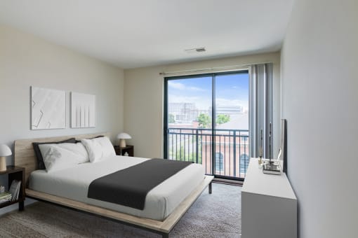 bedroom with balcony