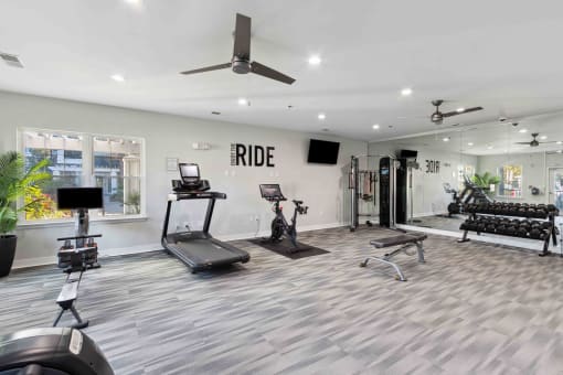Sage at 1240 apartments in Mount Pleasant South Carolina photo of fitness center with cardio machines