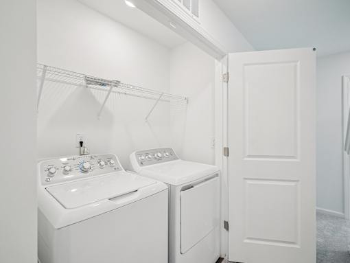 In-home washer and dryer at The Maple pet-friendly townhomes Raleigh NC