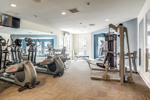 Apartments in Glendale Heights - The Mark - gym fitness center with cardio equipment and weights for strength training