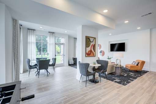Comfortable resident lounge at Townes at Clarkston Centre, a pet-friendly apartment community in Clarkston, GA.