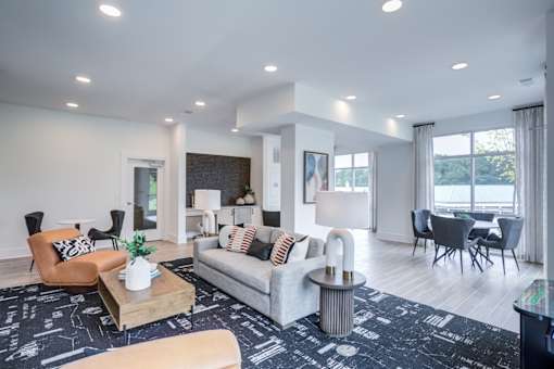 Comfortable resident lounge at Townes at Clarkston Centre, a pet-friendly apartment community in Clarkston, GA.