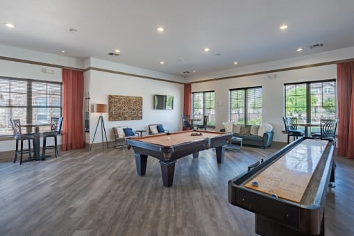 the preserve at ballantyne commons community game room with pool tables