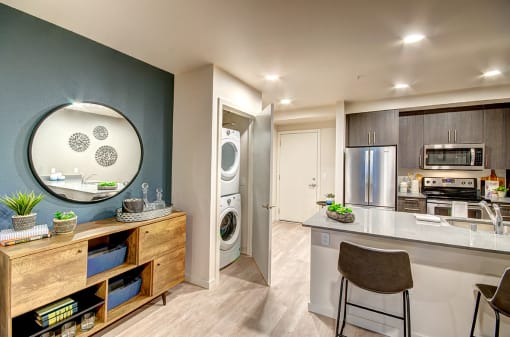 full size washer and dryer-kitchen area