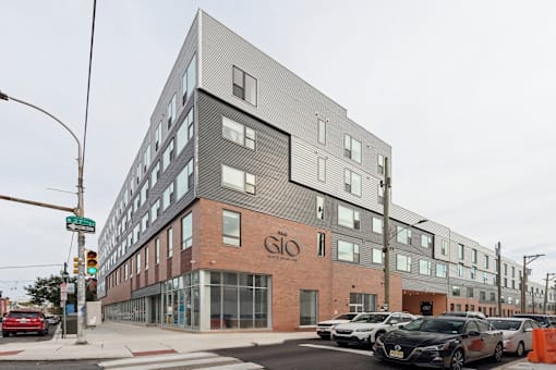 Exterior of The Gio apartment building in Philadelphia, PA