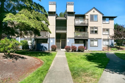 exterior of building, 3 story, outside staircase