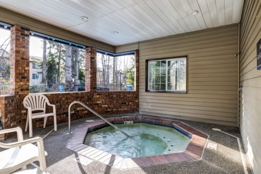 a private hot tub awaits you at the enclave