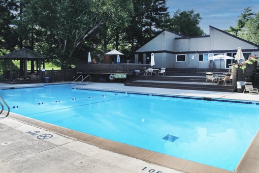 outdoor swimming pool at apartments in South Saint Louis