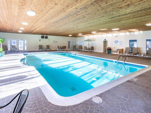 apartment complex with indoor swimming pool