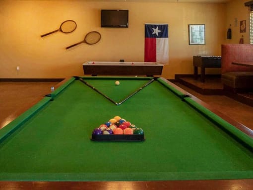 billiards table at San Angelo Apartments