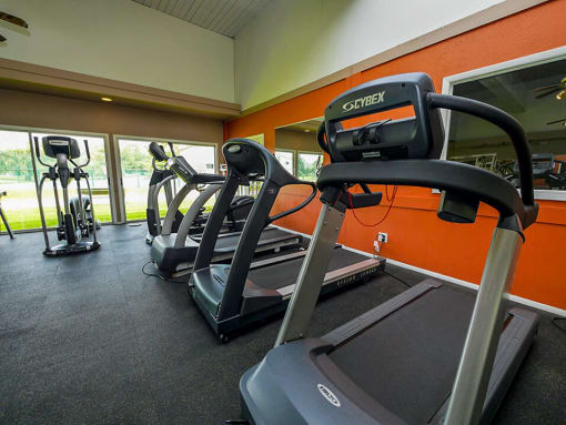 fitness center at Castle Pointe Apartments