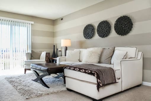 spacious living room at Heritage Estates Apartments