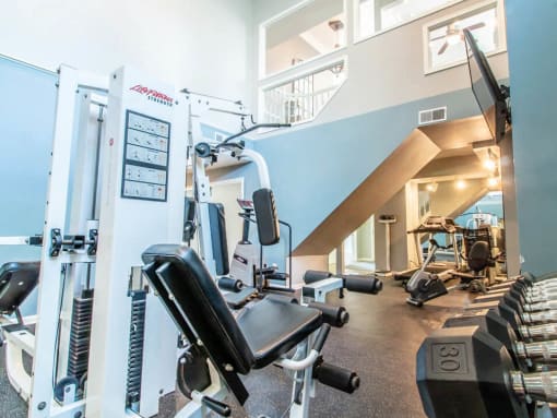 Apartment Fitness Center with Free Weights
