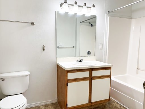apartment bathroom with tub