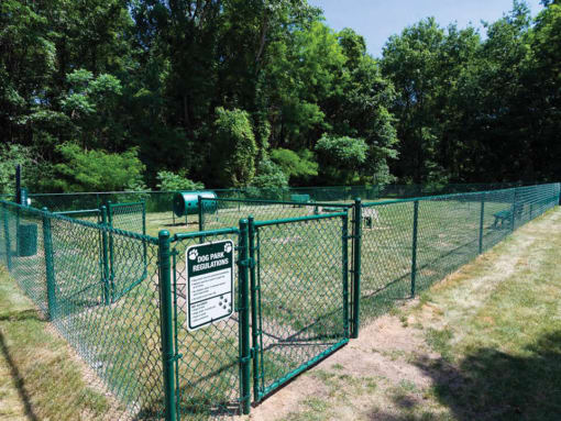fenced in dog park at Waterford Pines