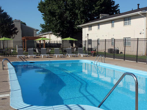 apartment pool at Addison Place Apartments in Evansville