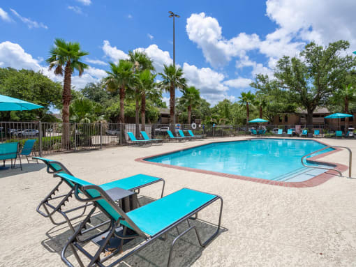 report style swimming pool at acadian point apartments