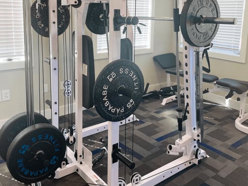 gym has a weight machine