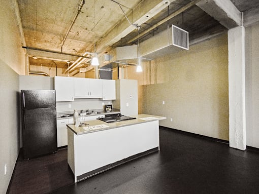 loft kitchen with appliances