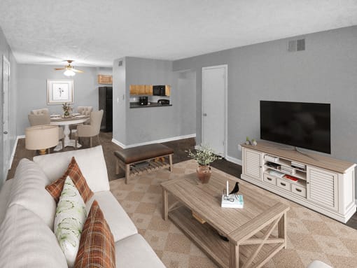 apartment living room with a couch