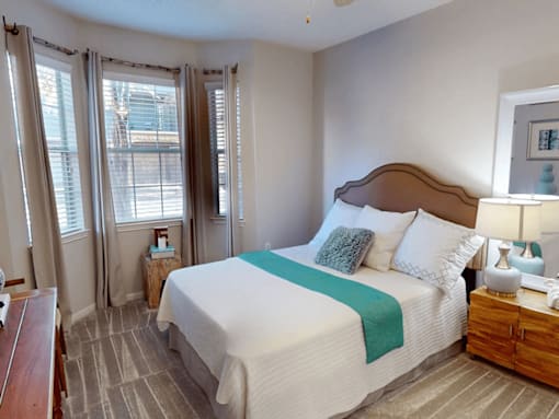bedroom with a big window