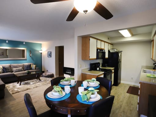 Open-floorplans at Berkshire apartments and townhomes