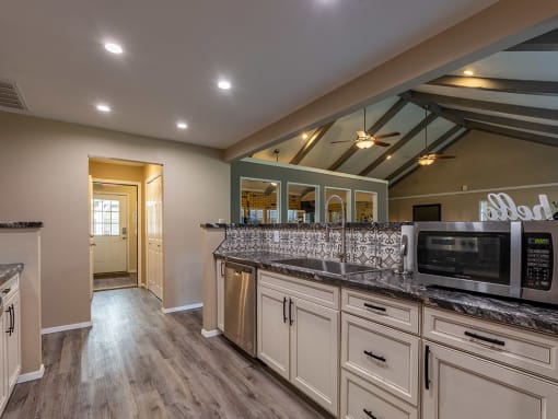 kitchen are at clubhouse at camelot apartments
