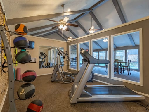 on-site fitness center at camelot apartments
