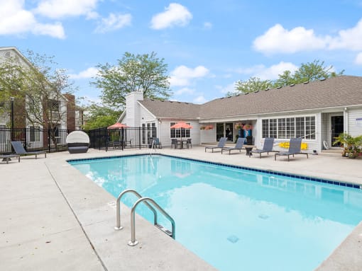 swimming pool at apartment community