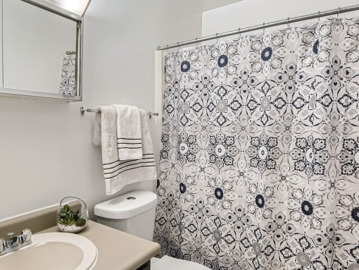 full bathroom at country green 2 bedroom apartments