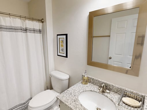 a bathroom with a toilet and a sink and a mirror