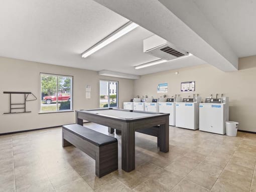 Laundry/Game room in our Studio apartments