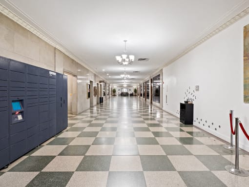 the hallway of the apartment building