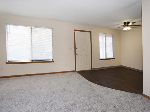 Lots of natural light in living room at cross creek