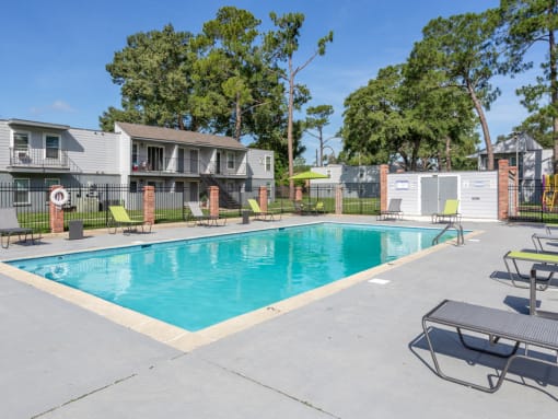 apartment complex with swimming pool