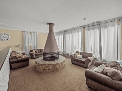 fireplace in clubhouse