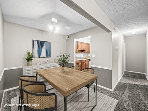 virtually staged Apartment dining room