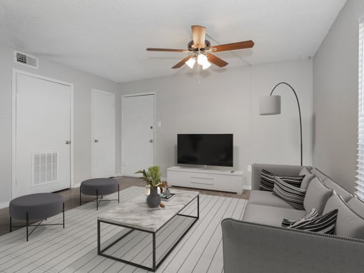 spacious living room in apartment